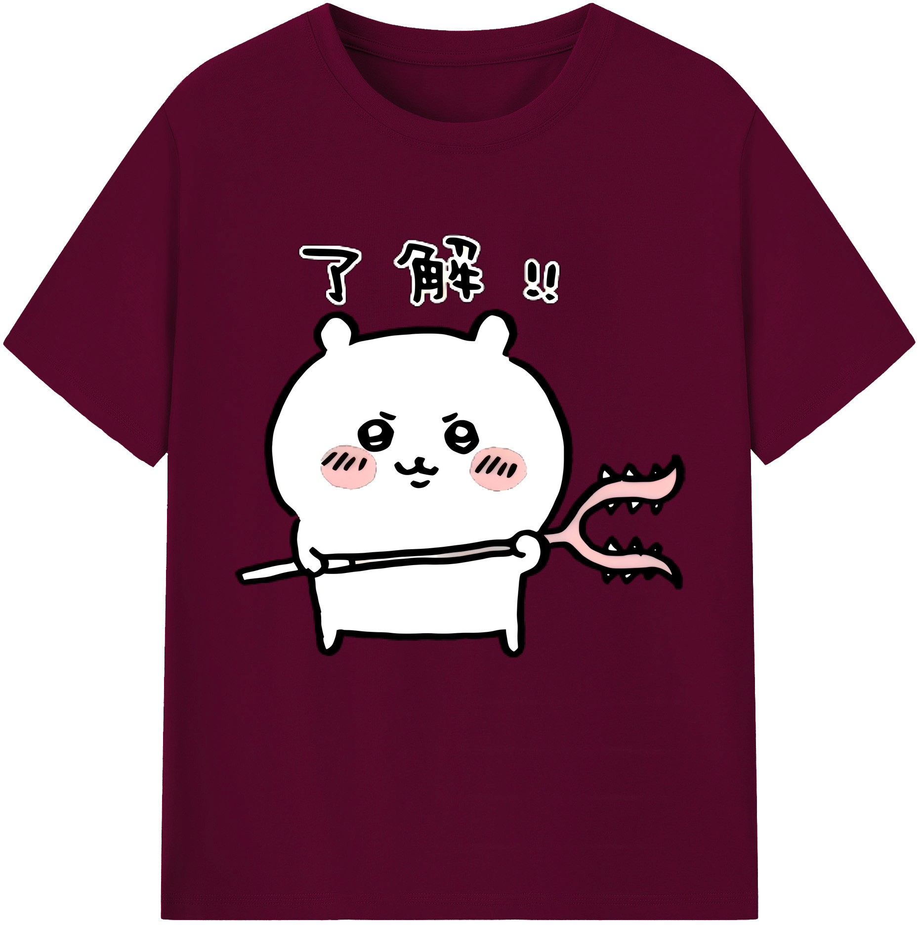 （画像用） ちいかわ ちいかわ Chii-kawa chiikawa レディースカジュアルプリントTシャツ（綿100％）